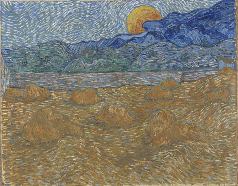 Genova Cinque minuti con Vincent Van Gogh, Paesaggio con covoni e luna nascente, 1889. Olio su tela, cm 72x91,3. © Kröller-Müller Museum, Otterlo, The Netherlands