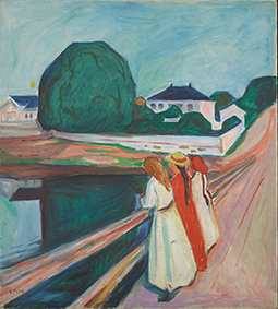 EDVARD MUNCH, The Girls on the Bridge, 1927. Olio su tela, 100,5x90 cm. Foto Halvor Bjørngård. ©Munchmuseet