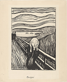 mostra Munch. Il grido interiore EDVARD MUNCH, L'urlo, 1895. Litografia (pastello e inchiostro litografico), 46,5x36,5 cm. Foto © Munchmuseet