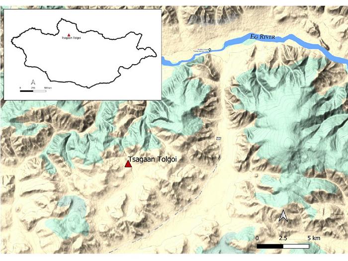 Location of the excavation site in northern Mongolia. Credits: Jamsranjav Bayarsaikhan