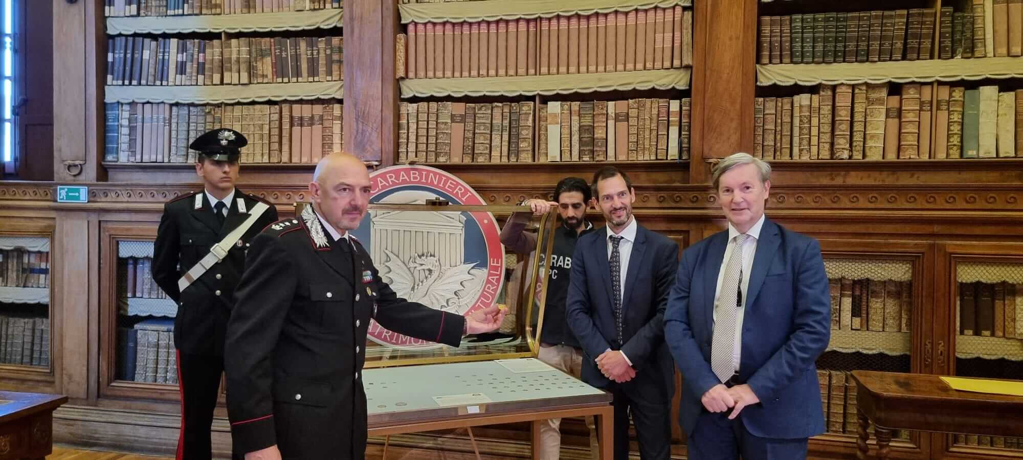 Carabinieri TPC restituiscono 56 preziose monete al Complesso Monumentale della Pilotta di Parma