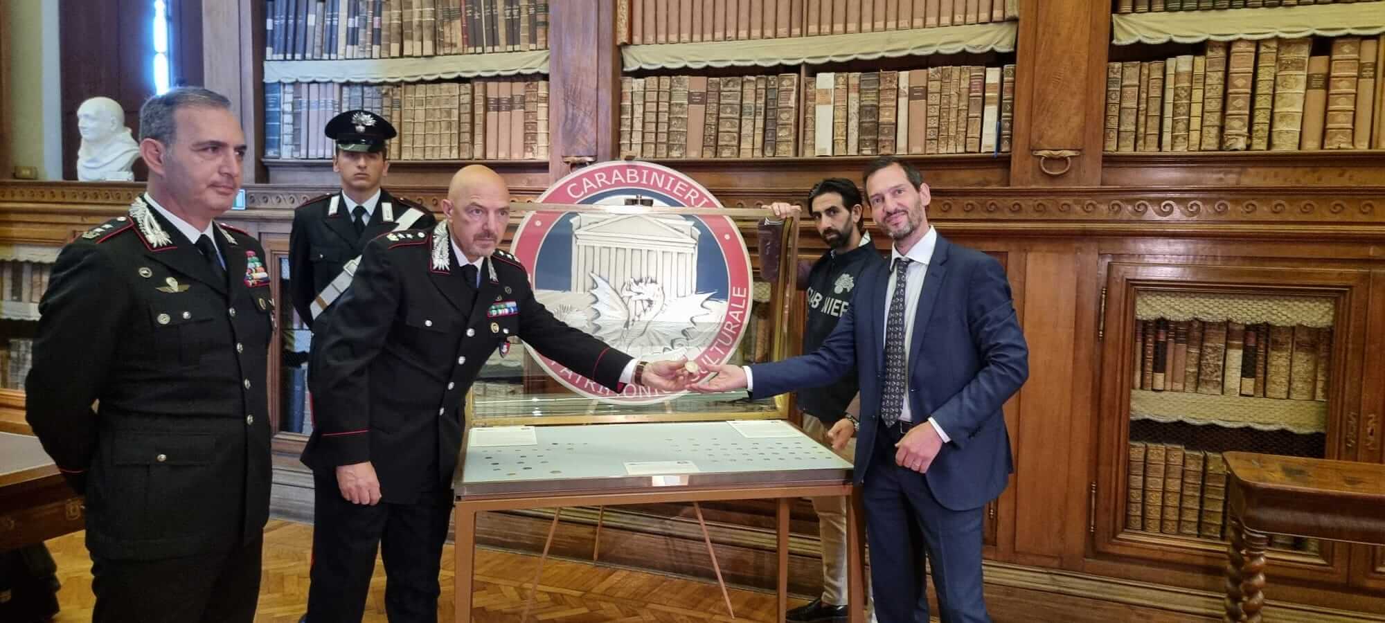 Carabinieri TPC restituiscono 56 preziose monete al Complesso Monumentale della Pilotta di Parma